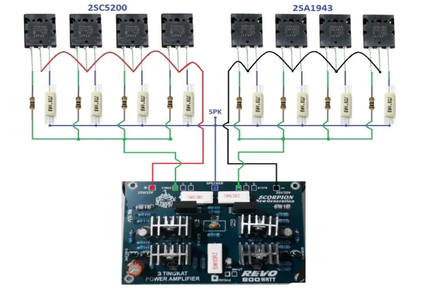 cara memasang transistor paralel