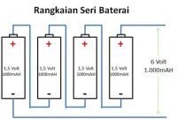 rangkaian seri baterai