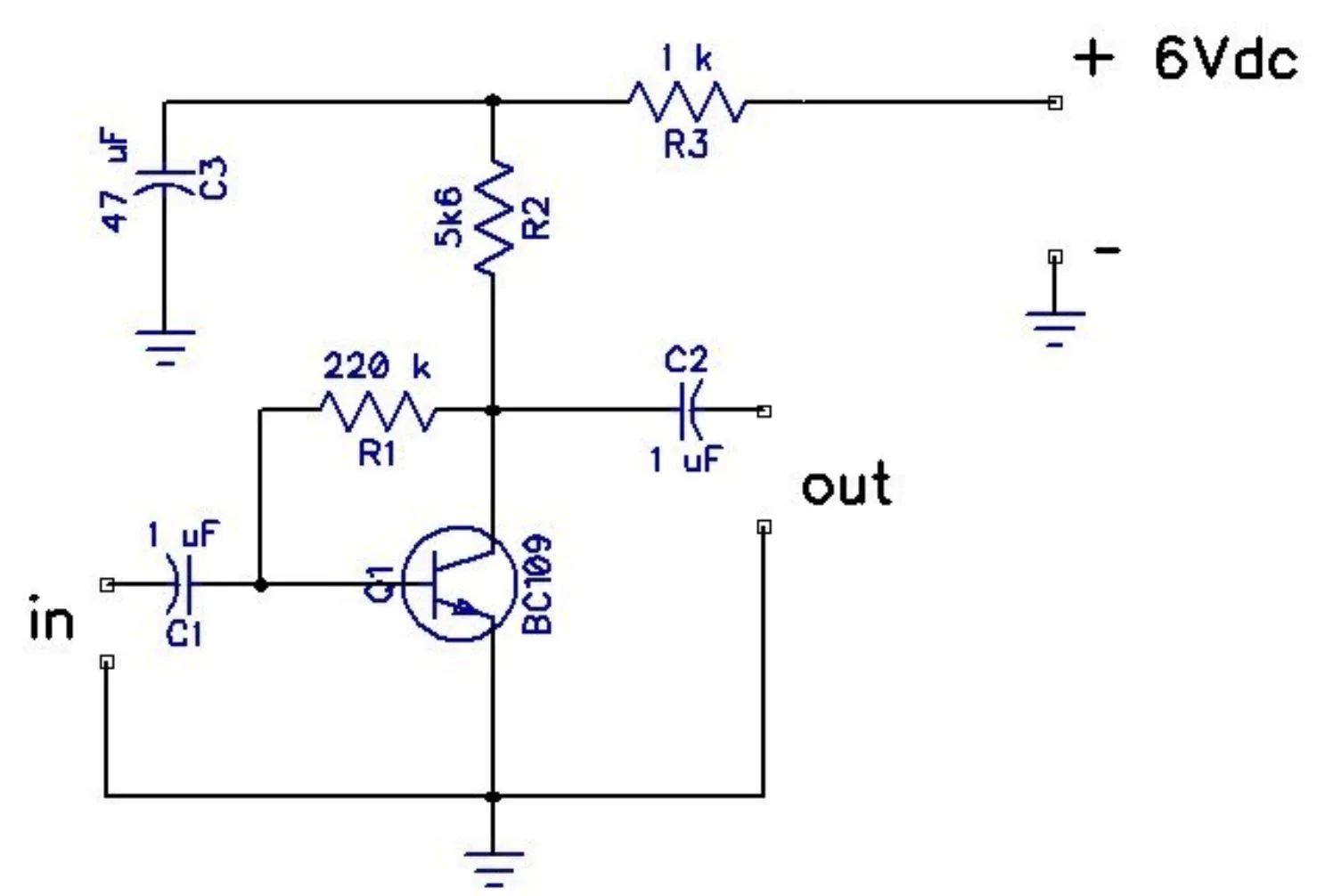 skema preamp mic 1 transistor