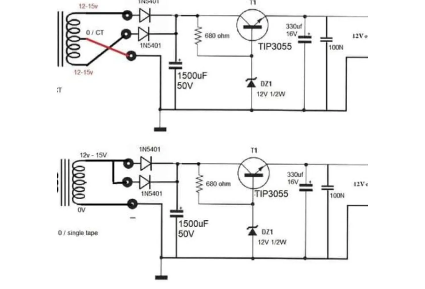 rangkaian power supply tip3055